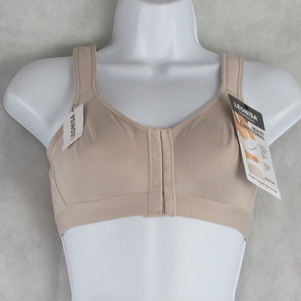 Leonisa Women's Back Support Posture Corrector Wire Free Bra, Light Beige, 32B